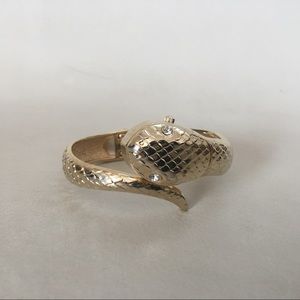 Gold snake hinged bangle / watch
